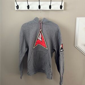 Jordan Gray Hoodie with Red Accents
